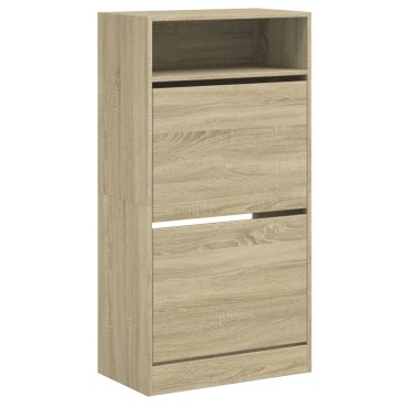 vidaXL Παπουτσοθήκη Sonoma Δρυς 60x34x116cm από Επεξεργασμένο Ξύλο