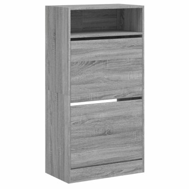 vidaXL Παπουτσοθήκη Γκρι Sonoma 60x34x116cm από Επεξεργασμένο Ξύλο