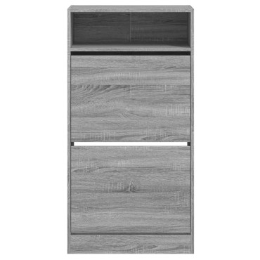 vidaXL Παπουτσοθήκη Γκρι Sonoma 60x34x116cm από Επεξεργασμένο Ξύλο
