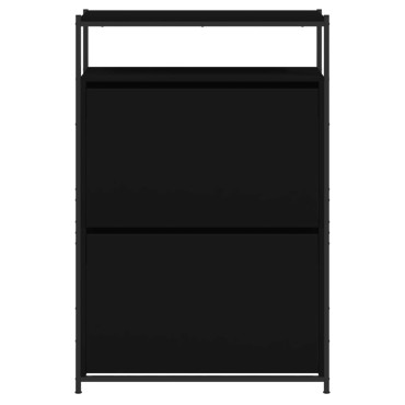 vidaXL Παπουτσοθήκη Μαύρη 75x34x112cm από Επεξεργασμένο Ξύλο