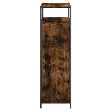 vidaXL Παπουτσοθήκη Καπνιστή Δρυς 75x34x112cm από Επεξεργ. Ξύλο