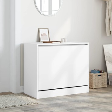 vidaXL Παπουτσοθήκη Λευκή 80x42x69cm από Επεξεργασμένο Ξύλο