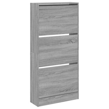 vidaXL Παπουτσοθήκη Γκρι Sonoma 60x21x125,5cm από Επεξεργ. Ξύλο
