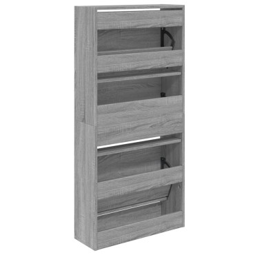 vidaXL Παπουτσοθήκη Γκρι Sonoma 60x21x125,5cm από Επεξεργ. Ξύλο