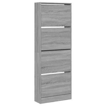 vidaXL Παπουτσοθήκη Γκρι Sonoma 60x21x163,5cm από Επεξεργ. Ξύλο