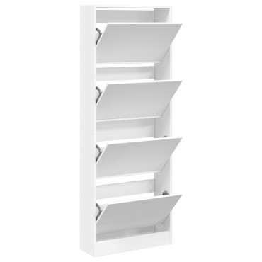 vidaXL Παπουτσοθήκη Λευκή 60x21x163,5cm από Επεξεργασμένο Ξύλο