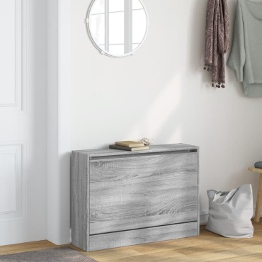 vidaXL Παπουτσοθήκη Γκρι Sonoma 80x21x57cm από Επεξεργ. Ξύλο