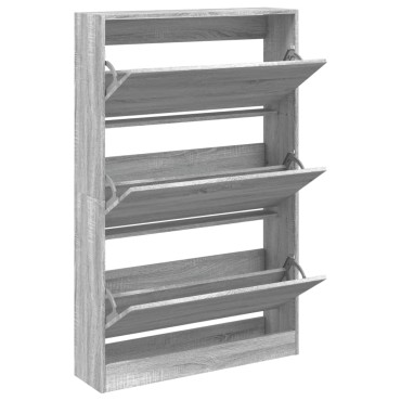 vidaXL Παπουτσοθήκη Γκρι Sonoma 80x21x125,5cm από Επεξεργ. Ξύλο