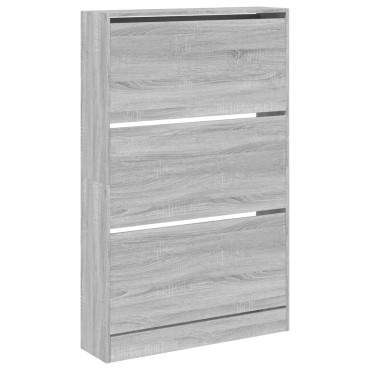 vidaXL Παπουτσοθήκη Γκρι Sonoma 80x21x125,5cm από Επεξεργ. Ξύλο