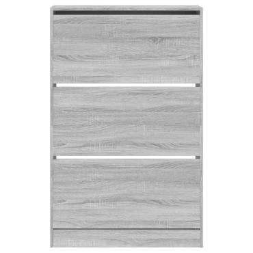 vidaXL Παπουτσοθήκη Γκρι Sonoma 80x21x125,5cm από Επεξεργ. Ξύλο