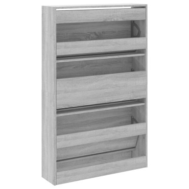 vidaXL Παπουτσοθήκη Γκρι Sonoma 80x21x125,5cm από Επεξεργ. Ξύλο