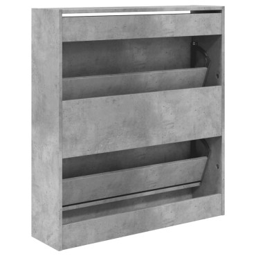 vidaXL Παπουτσοθήκη Γκρι Σκυροδέματος 80x21x87,5cm Επεξεργασμένο Ξύλο