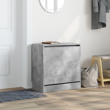 vidaXL Παπουτσοθήκη Γκρι Σκυροδέματος 60x34x63,5cm Επεξεργασμένο Ξύλο