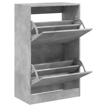 vidaXL Παπουτσοθήκη Γκρι Σκυροδέματος 60x34x96,5cm Επεξεργασμένο Ξύλο