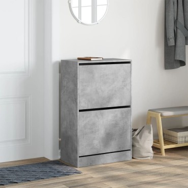 vidaXL Παπουτσοθήκη Γκρι Σκυροδέματος 60x34x96,5cm Επεξεργασμένο Ξύλο