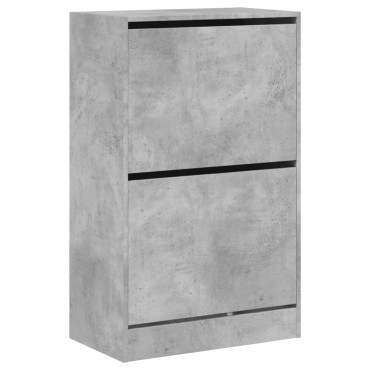 vidaXL Παπουτσοθήκη Γκρι Σκυροδέματος 60x34x96,5cm Επεξεργασμένο Ξύλο