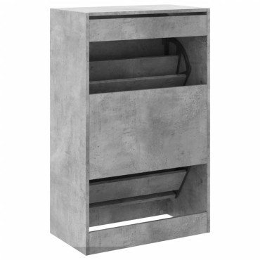 vidaXL Παπουτσοθήκη Γκρι Σκυροδέματος 60x34x96,5cm Επεξεργασμένο Ξύλο