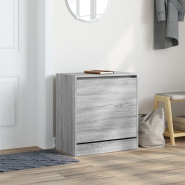 vidaXL Παπουτσοθήκη Γκρι Sonoma 60x34x63,5cm από Επεξεργ. Ξύλο