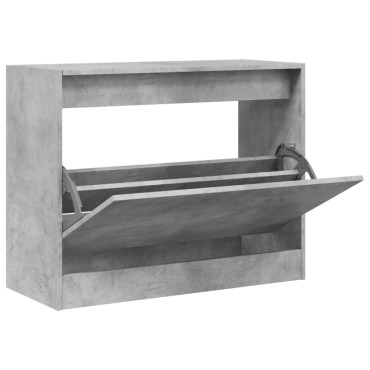 vidaXL Παπουτσοθήκη Γκρι Σκυροδέματος 80x34x63cm Επεξεργασμένο Ξύλο