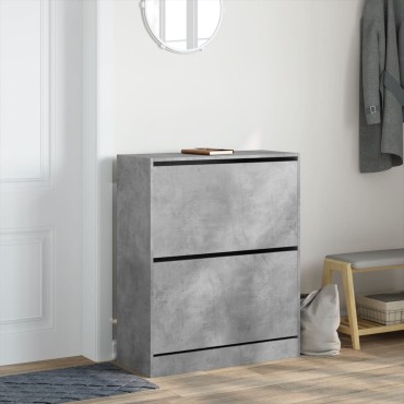 vidaXL Παπουτσοθήκη Γκρι Σκυροδέματος 80x34x96,5cm Επεξεργασμένο Ξύλο