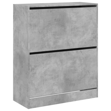 vidaXL Παπουτσοθήκη Γκρι Σκυροδέματος 80x34x96,5cm Επεξεργασμένο Ξύλο