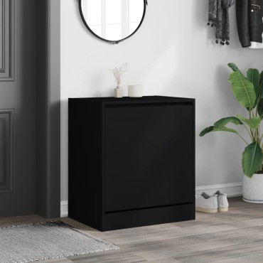 vidaXL Παπουτσοθήκη Μαύρη 60x42x69cm από Επεξεργασμένο Ξύλο