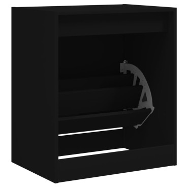 vidaXL Παπουτσοθήκη Μαύρη 60x42x69cm από Επεξεργασμένο Ξύλο
