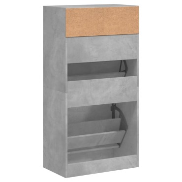 vidaXL Παπουτσοθήκη Γκρι Σκυροδέματος 60x34x116cm Επεξεργασμένο Ξύλο