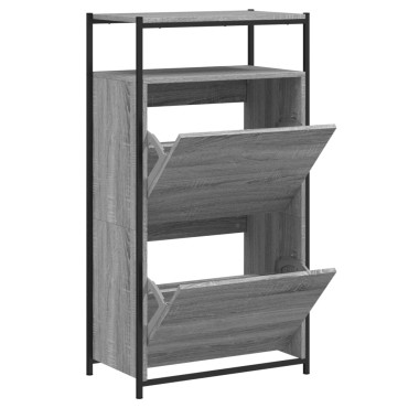 vidaXL Παπουτσοθήκη Γκρι Sonoma 60x34x112cm από Επεξεργ. Ξύλο