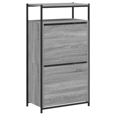 vidaXL Παπουτσοθήκη Γκρι Sonoma 60x34x112cm από Επεξεργ. Ξύλο