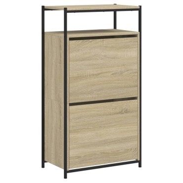 vidaXL Παπουτσοθήκη Sonoma Δρυς 60x34x112cm από Επεξεργασμένο Ξύλο