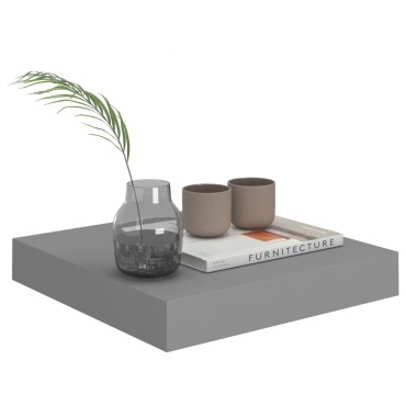 vidaXL Ράφια Τοίχου 4 τεμ. Γκρι 23x23,5x3,8cm MDF