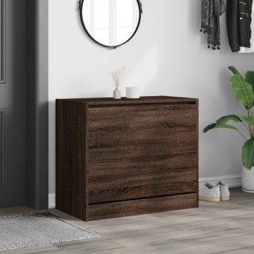 vidaXL Παπουτσοθήκη Καφέ Δρυς 80x42x69cm από Επεξεργασμένο Ξύλο