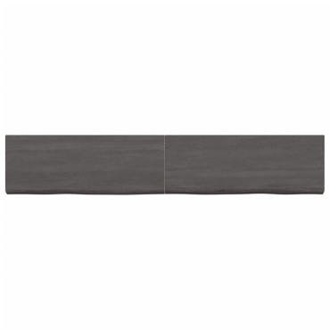 vidaXL Ράφι Τοίχου Σκούρο Καφέ 160x30x(2-6)cm Επεξ. Μασίφ Ξύλο Δρυός 1 τεμ.