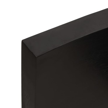 vidaXL Ράφι Τοίχου Σκούρο Καφέ 160x30x(2-6)cm Επεξ. Μασίφ Ξύλο Δρυός 1 τεμ.