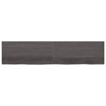vidaXL Ράφι Τοίχου Σκούρο Καφέ 220x50x(2-6)cm Επεξ. Μασίφ Ξύλο Δρυός 1 τεμ.