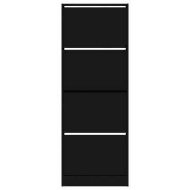 vidaXL Παπουτσοθήκη Μαύρη 60x21x163,5cm από Επεξεργασμένο Ξύλο