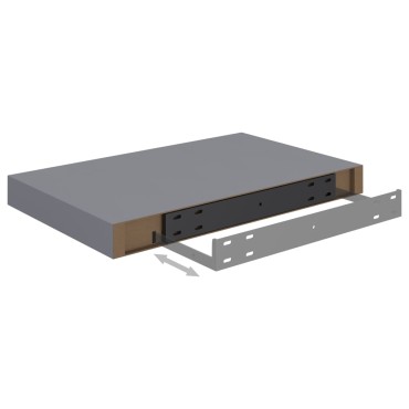 vidaXL Ράφι Τοίχου Γκρι 40x23x3,8cm MDF 1 τεμ.