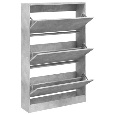 vidaXL Παπουτσοθήκη Γκρι Σκυροδέματος80x21x125,5cm Επεξεργασμένο Ξύλο