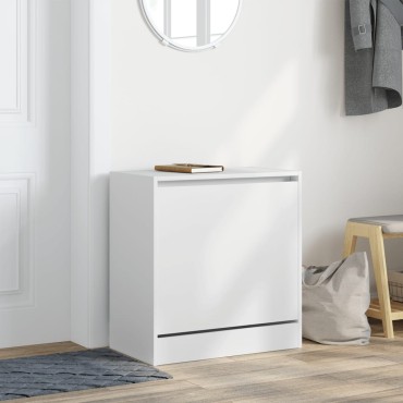 vidaXL Παπουτσοθήκη Λευκή 60x34x63,5cm από Επεξεργασμένο Ξύλο