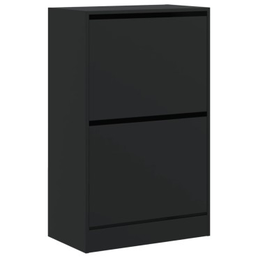 vidaXL Παπουτσοθήκη Μαύρη 60x34x96,5cm από Επεξεργασμένο Ξύλο
