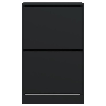 vidaXL Παπουτσοθήκη Μαύρη 60x34x96,5cm από Επεξεργασμένο Ξύλο