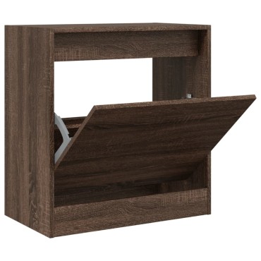 vidaXL Παπουτσοθήκη Καπνιστή Δρυς 60x34x63,5cm από Επεξεργασμένο Ξύλο