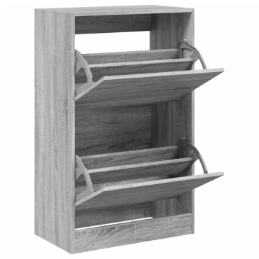 vidaXL Παπουτσοθήκη Γκρι Sonoma 60x34x96,5cm από Επεξεργ. Ξύλο