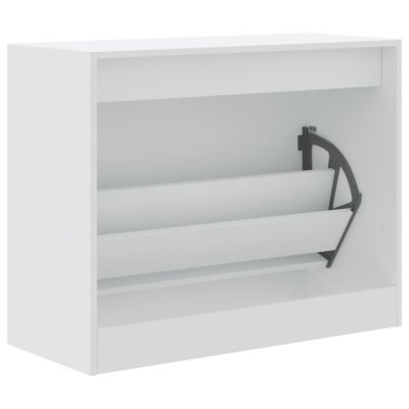 vidaXL Παπουτσοθήκη Λευκή 80x34x63cm από Επεξεργασμένο Ξύλο