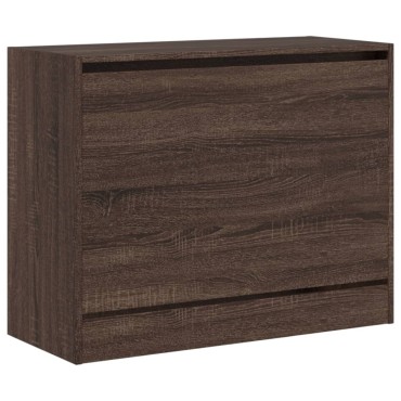 vidaXL Παπουτσοθήκη Καφέ Δρυς 80x34x63cm από Επεξεργασμένο Ξύλο