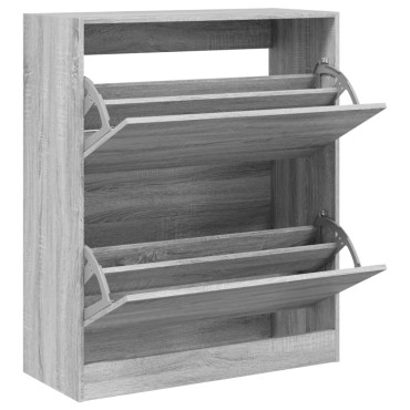 vidaXL Παπουτσοθήκη Γκρι Sonoma 80x34x96,5cm από Επεξεργ. Ξύλο
