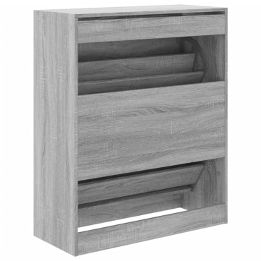 vidaXL Παπουτσοθήκη Γκρι Sonoma 80x34x96,5cm από Επεξεργ. Ξύλο