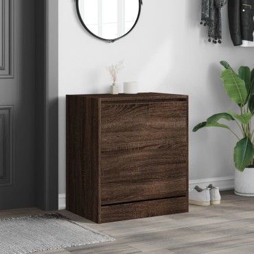 vidaXL Παπουτσοθήκη Καφέ Δρυς 60x42x69cm από Επεξεργασμένο Ξύλο