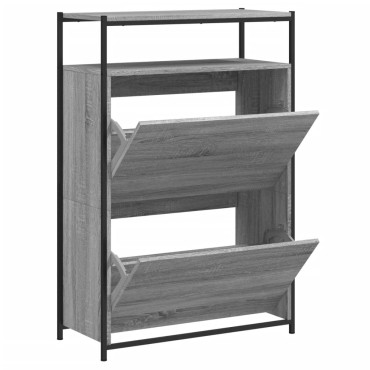 vidaXL Παπουτσοθήκη Γκρι Sonoma 75x34x112cm από Επεξεργασμένο Ξύλο